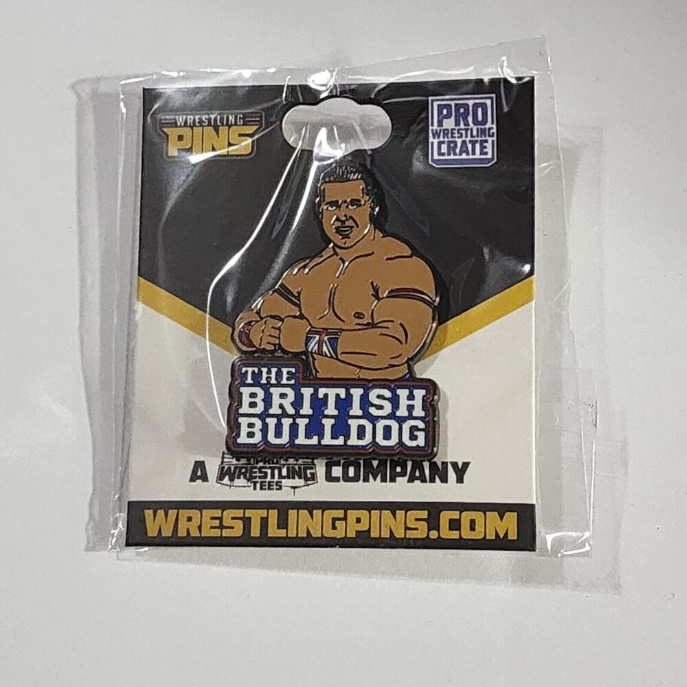 Pro Wrestling Crate The British Bulldog Enamel Pin WWF Davey Boy Smith New